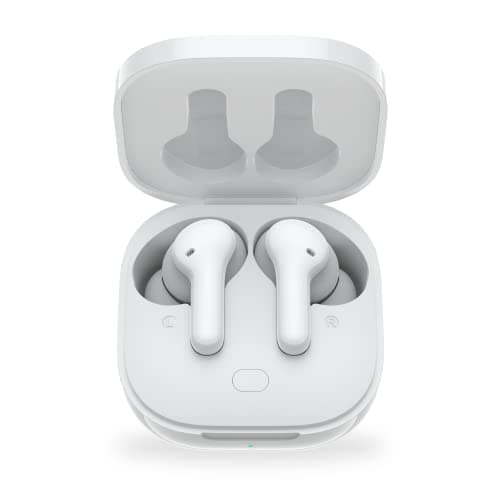 QCY T13 |True Wireless Earbuds| 4-Mic Design + ENC| Playback: Up to 40hr case | IPX5 Rating |Quick Charge: 5min for 1hr Playback with Type C | Voice Assistant | Touch Control White