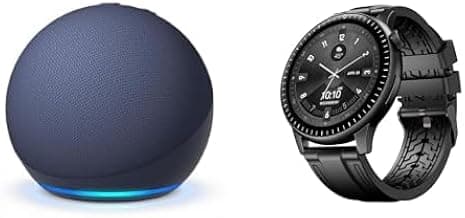 boAt Valour Watch 1 R (Obsidian Black) with Amazon Echo Dot 5th Gen (Blue) Combo, Save extra