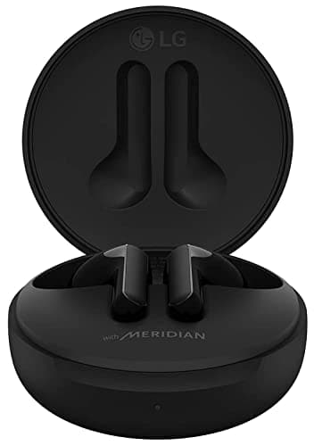 (Renewed) LG Tone Free Wireless Earbuds 99.9% Bacteria Free, Prestigious British Meridian Sound, Dual Microphones in Each Earbud and IPX4 Water Resistance (FN6, Black, with Ganesha Case)