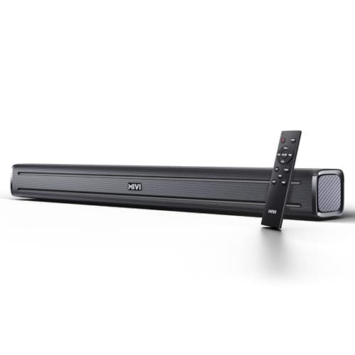 Mivi Fort Q80 Soundbar with 80W Surround Sound, 2.2 Channel soundbar with 2 in-Built subwoofers, Multiple EQ and Input Modes, Remote Accessibility, Bl...