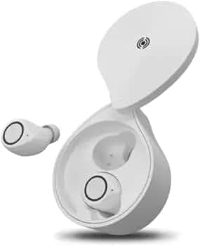 Exxelo Portable TWS Bluetooth Round Comfortable fits Touch Control Earbuds Bluetooth Headset with Type C (Unique New Shape) Charging Case