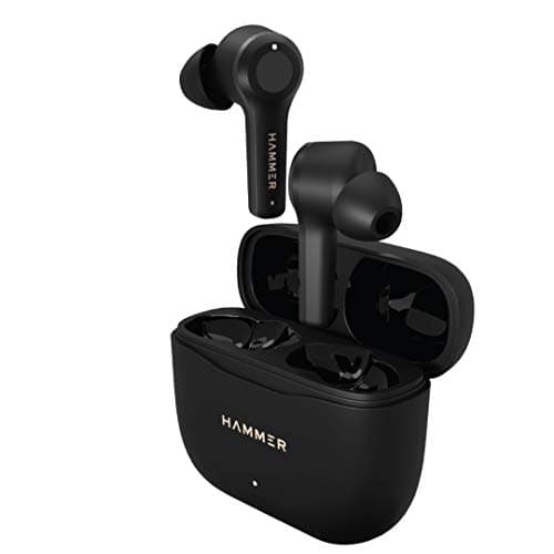 Hammer Solo PRO True Wireless Earbuds Best for Calling Upto 15 Hours Playback time with Charging Case Bluetooth V5.0 in-Ear Earphones, Dual Mic (Each