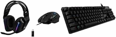 Logitech G733 Lightspeed RGB Wireless Gaming Headset(Blue Vo!Ce Mic) with G502 Hero Wired Gaming Mouse(16000Dpi, RGB) and G512 Mechanical Gaming Keyboard with Gx Brown Tactile Switches