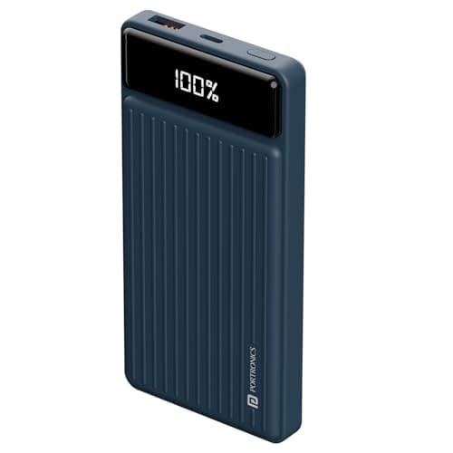 Portronics Luxcell B 10K 10000 mAh 22.5W Fast Charging Power Bank, Ultra Slim Power Bank with Mach USB-A Output, Type C PD Output, Type C Input, Wake ...
