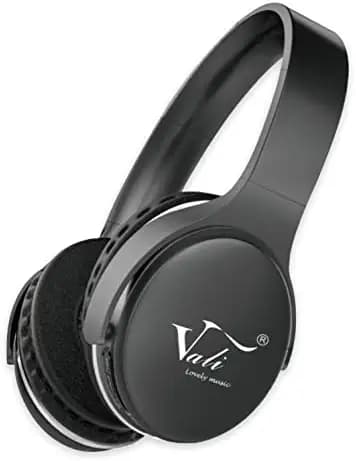 Vali V-666 Bluetooth Wireless On Ear Headphone with Mic, Deep Bass 8+ Hours Playback, 12mm Dynamic Driver, Bluetooth 5.2 Padded Ear Cushions, Foldable (Black)