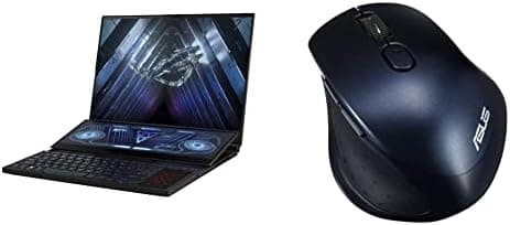 ASUS ROG Zephyrus Duo 16, 16" (40.64 cm) UHD+/FHD+ 16:10 120Hz/240Hz/3ms, AMD Ryzen 9 6900HX, 16GB RTX 3080 Ti, Dual-Screen Gaming Laptop, GX650RXZ-LB226WS + ASUS MW203 Wireless Silent Mouse (Blue)