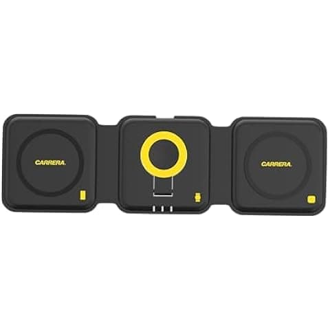 CARRERA 22.5W Magnetic 3 in 1 Foldable Wireless Charger Pad CWC-235, Magnetic 15W Fast Charging for Phone, 5W for Earbud, 2.5W for Watch, Type C Cable...