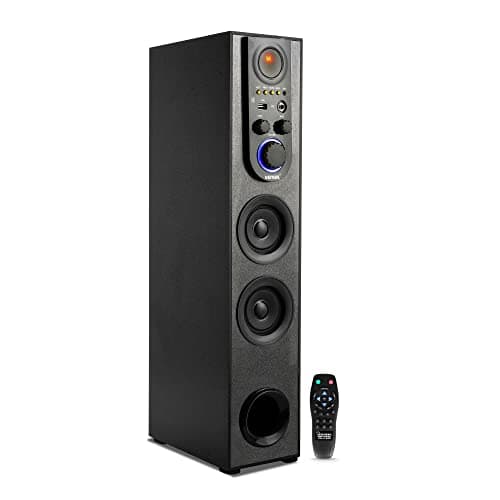 VEmax Vista 2.0 Wireless Bluetooth 60W Tower Speaker with Karaoke MIC Support, USB, AUX, FM (Black)