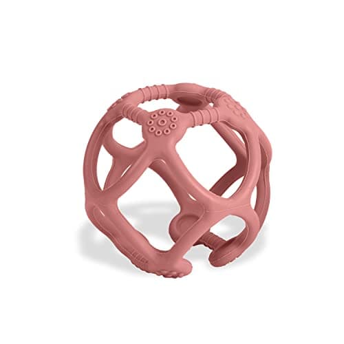 LuvLap Silicone Ball Teether, Super Soft Silicone Teething Toy, Soothing Teether for Babies & Toddlers, Easy-to-Hold, Soothes Sore Gums, BPA Free, New Born to 12 Months (Pink)