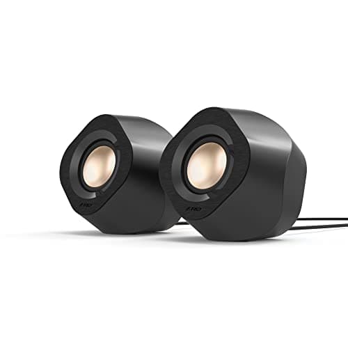 F&D V720 8Watts 2.0 USB Powered PC Computer Multimedia Gaming Speakers with Bluetooth, RGB Lights, AUX Input, Volume Control - Black