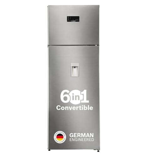 Bosch 368L, 1 Star, Frost Free Double Door Refrigerator with 2.5 L Water Dispenser | 6-in-1 Convertible Storage Modes | Fresh up to 10 Days | Touch Pa...