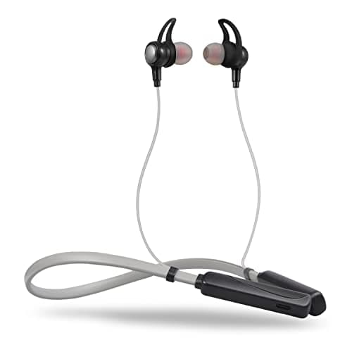 Noymi ET-180 Bluetooth Wireless in-Ear Earphones,Sports Neckband Headphones Up to 10H Playtime, IPX5 Waterproof (Gray)