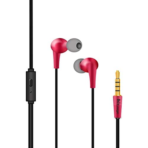 Hitage HB-19 Light Weight High Defination Stereo Earphone Wired Headset (Red, in The Ear)