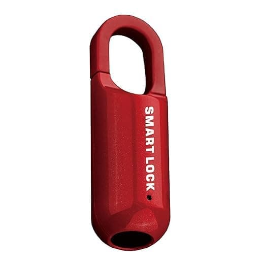BOSCO Mini Smart Fingerprint Padlock – Biometric USB Rechargeable Keyless Lock for Luggage,Gym Locker, Storage Box & Travel – Stores10 Fingerprints, Anti-Theft Design – Alloy Steel, Red