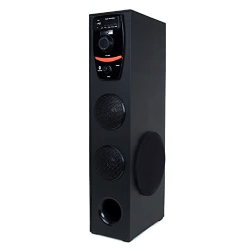 TOPLUS ORG-01A5 3.0 Bluetooth Tower Speaker Wooden Cabinet Subwoofer Dual Tweeters Echo Sound Control Full Control Remote Led Display USB FM Party Speaker Home Theatre Extreme bass