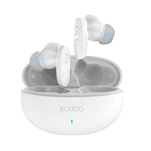 IKODOO Buds Z Truly Wireless Bluetooth in-Ear Earbuds with Mic, AI-ENC, Upto 28 Hrs Playtime, Bluetooth 5.3, Quick Pair, IPX4, Type-C, Fast Charging-(10 Min = 90 Min) White
