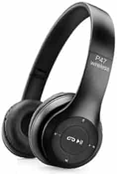 REEPUD Bluetooth Headphones with Mic Wireless Techology On Ear P47 for (AppI, SamSAng, 1Pl Us)(Color Black)