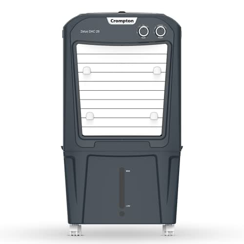 Crompton Zelus DAC Desert Air Cooler- 28L, with Everlast Pump, 4-Way Air Deflection and Honeycomb Pads, Grey, (ACGC-ZELUSDAC28)