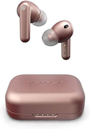 Urbanista London Active Noise Cancelling Bluetooth Truly Wireless in Ear Earbuds with Mic Premium TWS with Qi Charging Case, Upto 30 Hours Playtime (Rose Gold, 39223)