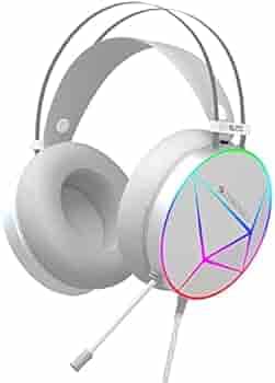 (Renewed) Zebronics Zeb-Blitz USB Gaming Wired Over Ear Headphones with Dolby Atmos, RGB LED, Windows Software, Simulated 7.1 Surround Sound, 2.4 Meter Braided Cable, Flexible mic, Ear Cushions with mic (White)