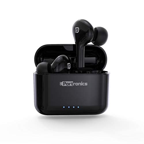 (Renewed) Portronics Harmonics Twins 33 Smart Truly Wireless Bluetooth in Ear Earbuds with Mic (Black)