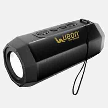 UBON Bluetooth Speaker with Inbuilt LED Torch Surya Series SP-52 Wireless Speaker with TWS Function, Support USB & Micro SD Card,FM Mode, Up to 4 Hours Playtime, Hi-Fi Stereo Sound & High Bass (Black)