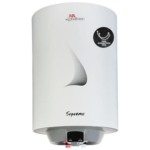 RR Signature Supremo 25L Star Rated Storage Water Heater for Home | Glass Line Tank Geyser | 8 Bar, Suitable for High Rise |Thermal Cutout |Safety Val...