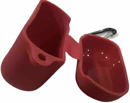 CARE CASE® Shock Proof Pouch for Boat Airdopes 141/148 with LED Light Indicator Protective Soft Silicone Case Cover with Hook (Cover Only) (Marron)