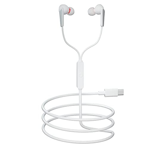 GIZMORE Giz ME344 Type C Earphones for Rich Bass and Noise Reduction Unique Sports Earphone with USB Type C Port (Compatible with OnePlus, Oppo, VIVO, Samsung)-White