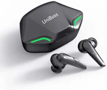 UniBoss G01 Gaming True Wireless Headphone with 35Hrs Total Playtime with Case, Low Latency, Deep Bass, BT5.0, Touch Control, Dual Mic & IPX4 Waterproof (Black)