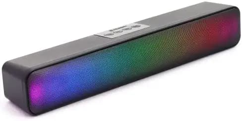 5Elements Starlight Portable Soundbar Bluetooth Speaker with 14W Output and RGB LED Rainbow Light Phone/TV/Laptop/Tablets/Projectors, Multi Modes Aux/TF Card/USB Drive & 2400mAh Battery