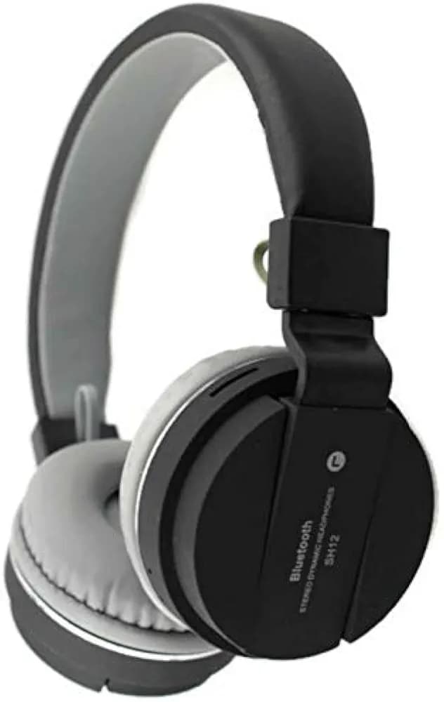Goldtech Sports SH-12 Wireless Bluetooth Headphone with FM/SD Card Slot with Music and Calling Control (Black)