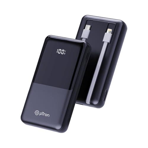 pTron Dynamo Power 20000mAh 22.5W Super Fast Charging, USB Type-C Input Power Bank with Quick Charge & 20W Power Delivery, Built-in Charging Cables, 4...
