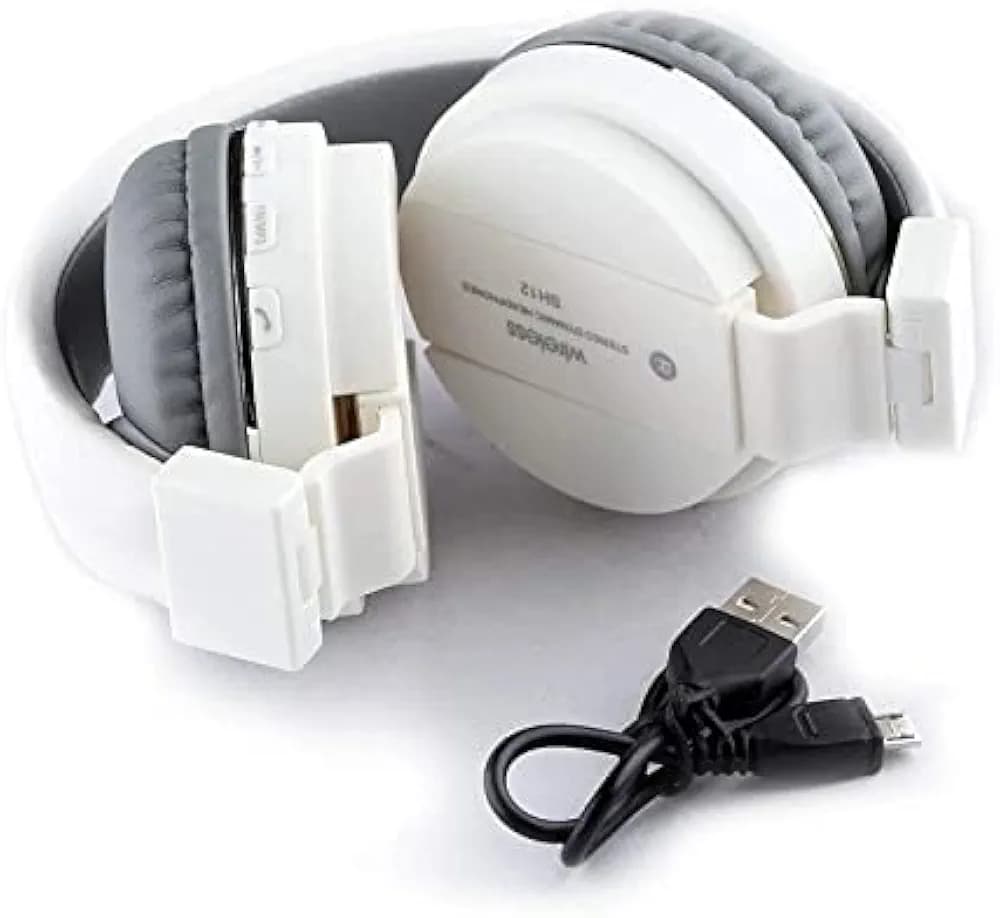 UrbanHive| Wireless Headphone SH-12 with Mic Over The Ear (White)| Bluetooth Headphone| Music and Calling Controls| FM and SD Card Slot (Black)