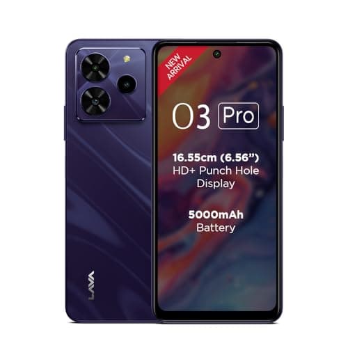 Lava O3 Pro (Glossy Purple, 4 GB RAM, 64 GB Storage)| Bigger 6.56" HD+ Display | 50 MP AI Triple Rear Camera | 8 MP Front Camera| 5000 mAh Battery | 1...