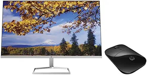 HP M27f 27-inches 68.6cm 1920 x 1080 Pixels Eye-Safe Certified Full HD IPS 3-Sided Micro-Edge Monitor, 75Hz, AMD Free Sync & Z3700 Wireless Mouse (Black)
