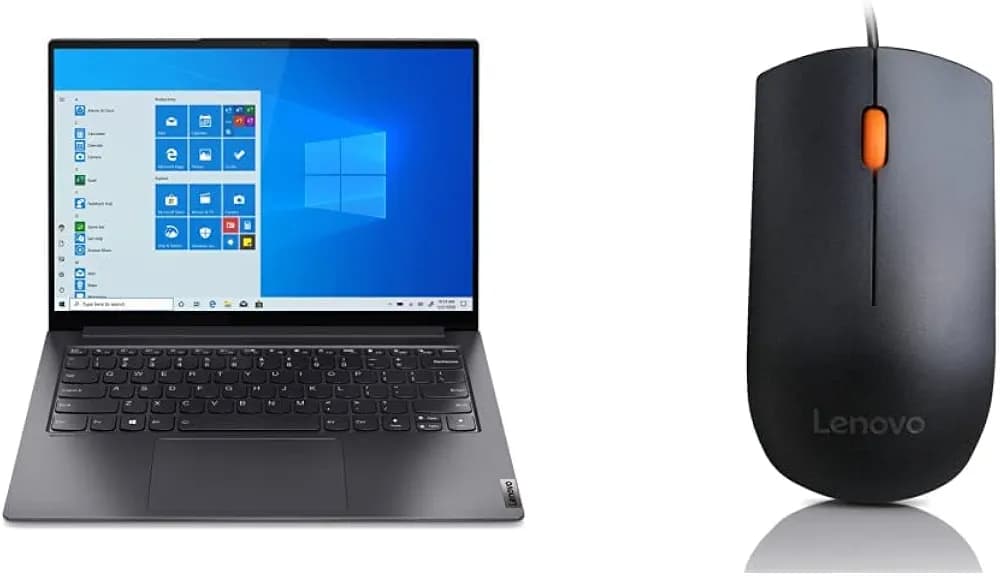 Lenovo Yoga Slim 7 Pro Intel Evo Core i5-11320H 14"(35.6cm) 2.8K Laptop(16GB/512GB SSD/Win11/MSO 2021/90Hz/3Yr Warranty/1.3Kg),82NC00EWIN + Wired Mouse