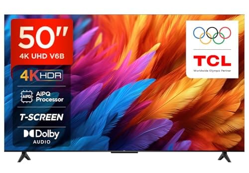 TCL 126 cm (50 inches) Metallic Bezel-Less Series 4K Ultra HD Smart LED Google TV 50V6B (Black)