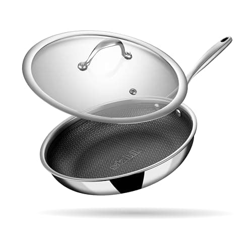 Stahl Triply Stainless Steel Artisan Hybrid Frypan with Lid, 6424, 24 cm, 1.8 Liters