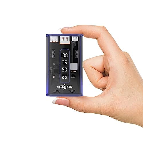 Callmate CM-39 C-Thru Transparent Series 15W 10000mAh Li-ion Pocket Size Power Bank, 1 Output & 2 Input. (Blue)