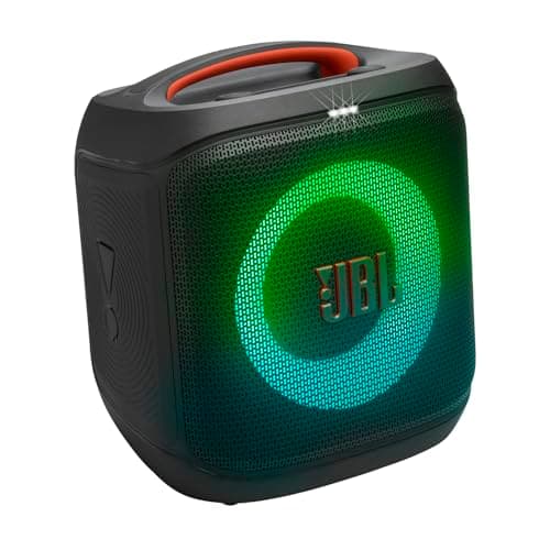 JBL Partybox Encore Essential 2 Wireless Bluetooth Party Speaker, AI Sound Boost, Dynamic Light Show, Upto 15Hrs Playtime, Multi-Speaker Connection by Auracast, Guitar & Mic Inputs, PartyBox App-Black