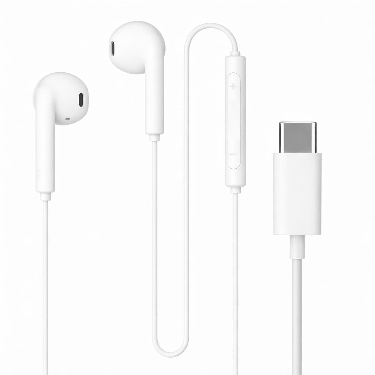 Original Type-C Wired Earphone for iPhone with Balanced Audio, HD Voice Microphone, in-Line Controls and Comfortable Fit Compatible with iPhone 15, 16...