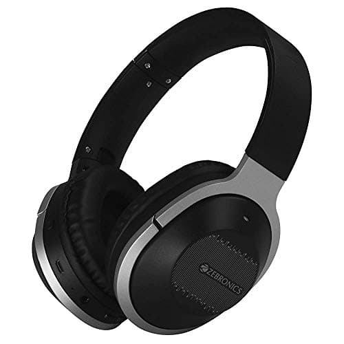 (Renewed) Zebronics Zeb-Zoom Headphone Supporting Bluetooth, Voice Assistant, Aux, Adjustable Headband