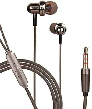 Hitage in-Ear Extra Bass Headphones Lossless Nosie Reduction Earphone Wired Headset with Mic for All Smartphones & iOS Devices(Grey) HB91 (HB-91)