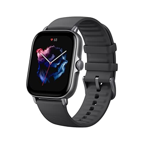 (Renewed) Amazfit GTS 3 Smart Watch with Heart Rate, SpO2, Sleep, Stress, Female Cycle Monitoring, Sports Watch with 150+ Sports Modes, GPS, 5 ATM Waterproof, Alexa Built-in (Graphite Black), Regular