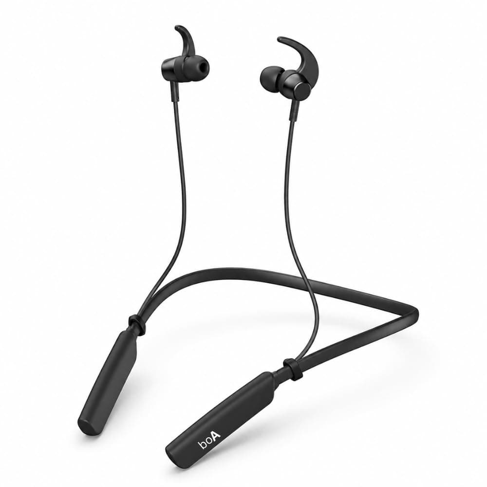 boA Bluetooth In Ear Headphone with Deep Bass, Type C Fast Charging, Ergonomic Neckband Fit, Clear Voice Calls, Sweat Resistant Build for Music Gaming...