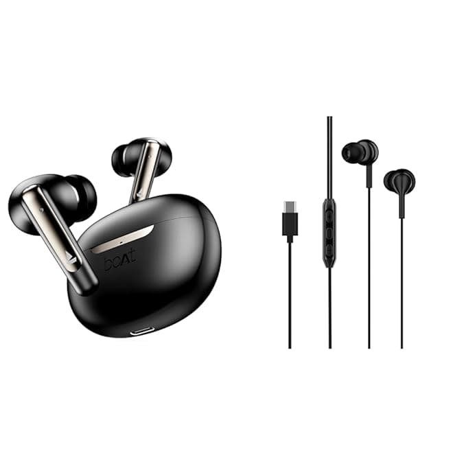boAt Airdopes 141 ANC TWS Earbuds+ Bassheads 100 C Wired Earphones