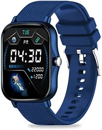 pTron Force X10e Smartwatch with 1.7" Full Touch Color Display, 24/7 Heart Rate, SpO2, Multiple Watch Faces, 10-12 Days Runtime, Sleep/Health/Fitness Trackers & IP68 Waterproof (Blue), Free Size