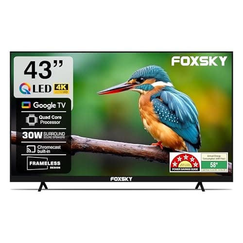 Foxsky 109 cm (43 inch) Frameless Series Full HD LED Smart TV FS43GATV (Black)