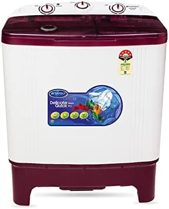 Sansui 6.5 kg Semi Automatic Top Load Washing Machine SISA65A5R (Burgundy) With Hexa Flow Pulsator